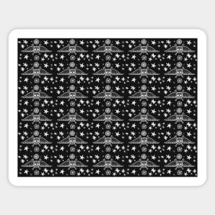 Punk Skulls and Stars Pattern Design Illustration Sticker